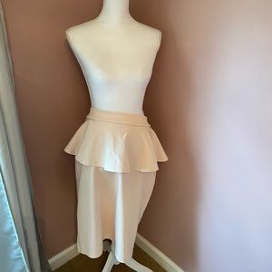 Nude plus size peplum skirt